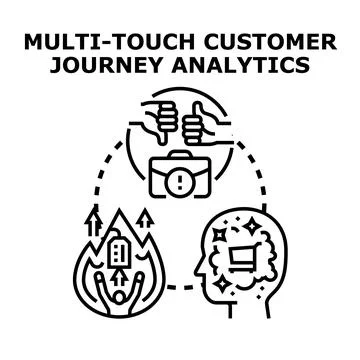 Multi touch customer journey analytics developing business strategy Stock Illustration