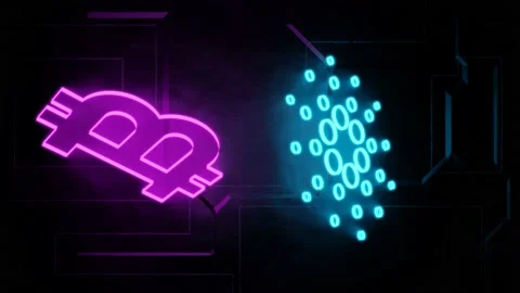 Multi trading coin  neon light on business systems network,crypto currency. Stock Footage 155869608
