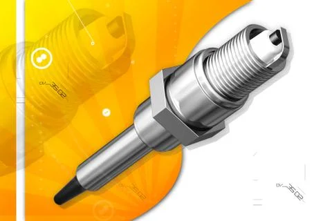 Multi use 3d spark plug in color background. . Stock Illustration