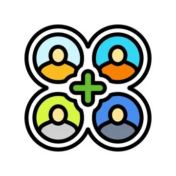 Multi user support color icon vector illustration 스톡 일러스트