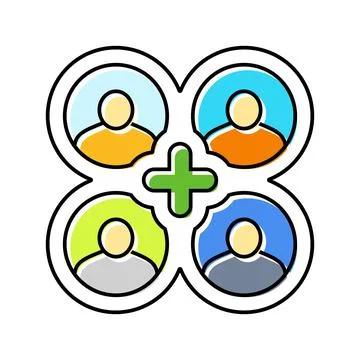 Multi user support color icon vector illustration 스톡 일러스트