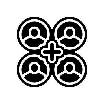 Multi user support glyph icon vector illustration 스톡 일러스트