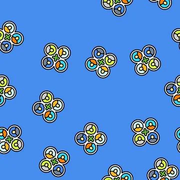 Multi user support vector seamless pattern 스톡 일러스트