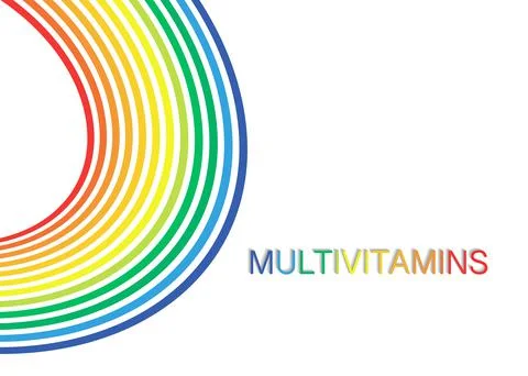 Multi vitamin mineral complex supplement, label design. Natural Medicine Logo Stock Illustration