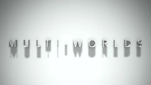 Multi worlds 3D title animation with shadows on a white background Stock Footage 297855696