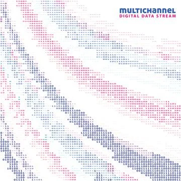 Multichannel digital data stream. Vector pattern with binary code Stock Illustration