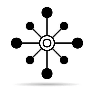 Multichannel digital design shadow icon, omnichannel flat web symbol, interne Stock Illustration