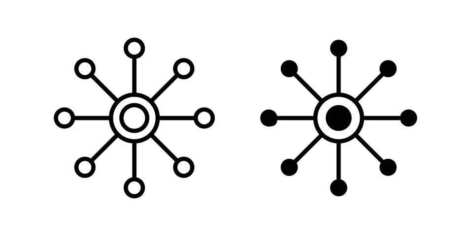 Multichannel icon set modern line and solid style collection. Stock Illustration