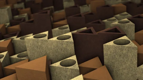 Multicolor 3d geometrical triangular block moving up and down background Stock Footage 227658325