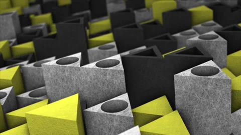 Multicolor 3d geometrical triangular block moving up and down background Stock Footage 227659896