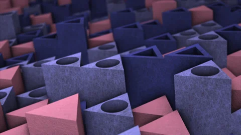 Multicolor 3d geometrical triangular block moving up and down background Stock Footage 227659973