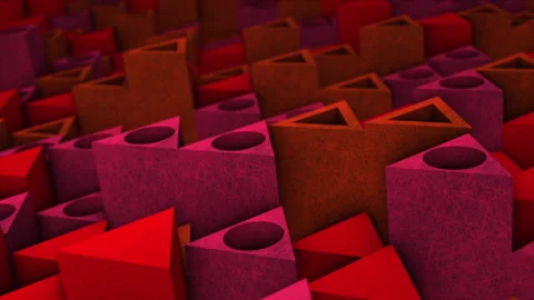 Multicolor 3d geometrical triangular block moving up and down background Stock Footage 227661620