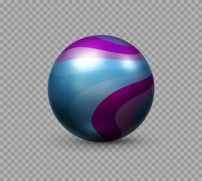 Multicolor 3D material ball with curved bands Stock Illustration