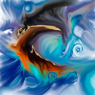 Multicolor abstract, Acrylic pour fluid art background. 3d illustration Stock Illustration