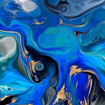 Multicolor abstract, Acrylic pour fluid art background. 3d illustration Stock Illustration