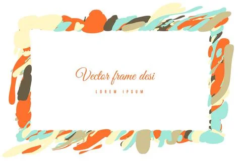 Multicolor Abstract art wave background frame. pattern element Stock Illustration