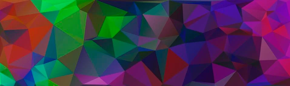 Multicolor abstract background banner of triangles , all the colors of the ra Stock Illustration