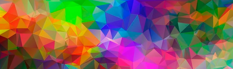 Multicolor abstract background banner of triangles , all the colors of the ra Illustrazione stock