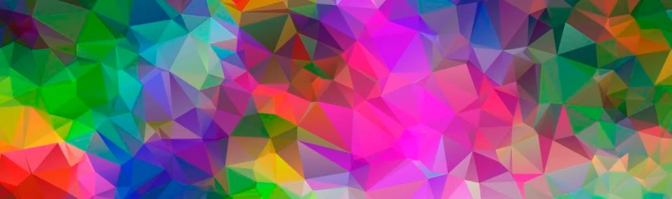 Multicolor abstract background banner of triangles , all the colors of the ra Stock Illustration