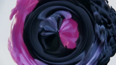 Multicolor abstract background based on pink and black paint on water, Video stock 144339464