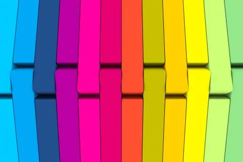 Multicolor abstract background with cube and box 3D illustration2 Stock Illustration