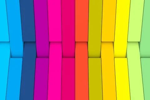 Multicolor abstract background with cube and box 3D illustration Stock Photos