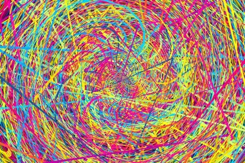 Multicolor abstract background with lines and waves 3D illustration Stock Illustration