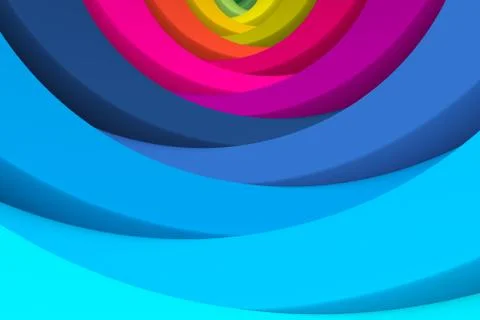 Multicolor abstract background with wave 3D illustration Stock Illustration