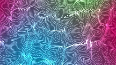 Multicolor Abstract digital particle wave glowing in cyberspace 動画素材 272483732