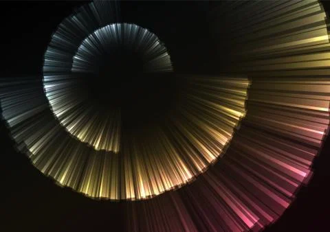 Multicolor abstract digital shell grow layer in dark background Stock Illustration