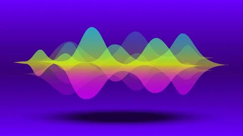 Multicolor abstract fluid sound wave. Vector illustration. Stock Illustration