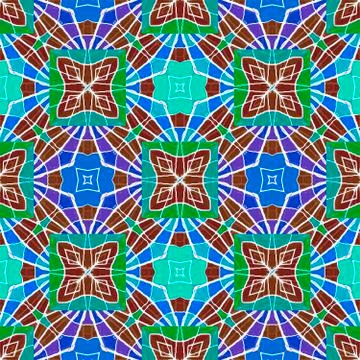 Multicolor Abstract Geometric Seamless Pattern Stock Illustration