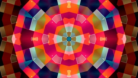 Multicolor Abstract Geometric Structure Symmetric Pattern Background Loop Stock Footage 161597844