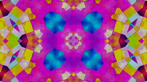 Multicolor Abstract Geometric Structure Symmetric Pattern Background Loop Stock Footage 161597929