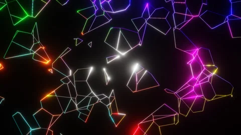 Multicolor Abstract Glowing Patterns Background VJ Loop Animation in 4K Video stock 245544776