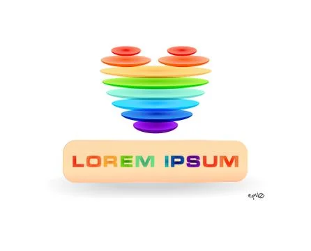 Multicolor abstract heart. Stock Illustration