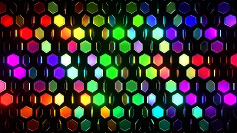 Multicolor Abstract Hexagons Rotation Background VJ Loop in 4K Stock Footage 282092875