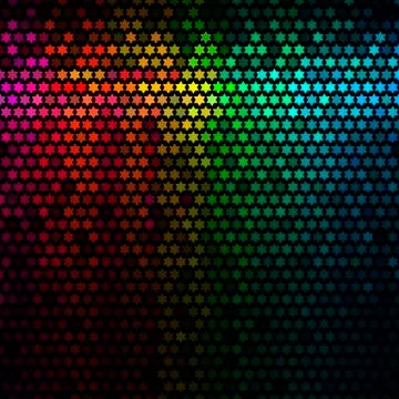 Multicolor abstract lights disco background. Star pixel mosaic vector. Stock Illustration