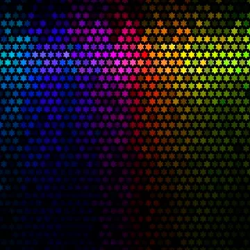 Multicolor abstract lights disco background. Star pixel mosaic vector. Stock Illustration