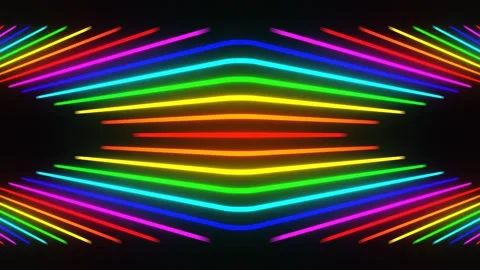 Multicolor Abstract Neon Lines Show Background VJ Loop Stock Footage 280687431
