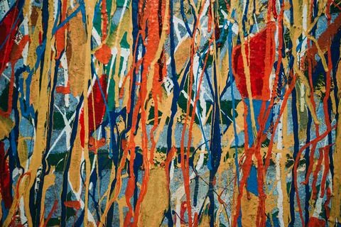 Multicolor abstract paint background: A lively burst of colors and textures.. Stock Photos