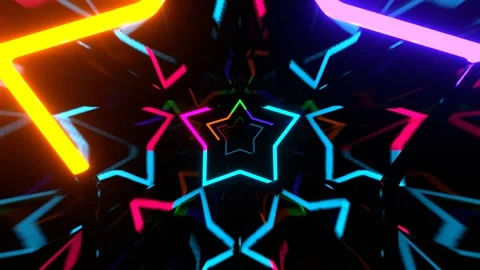 Multicolor Active Flashing Abstract Neon Tunnel Background VJ Loop in 4K Stock Footage 316899754