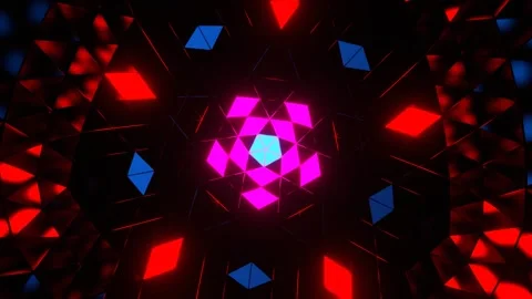 Multicolor Active Flashing Neon Geometric Background VJ Loop in 4K Stock Footage 306644925