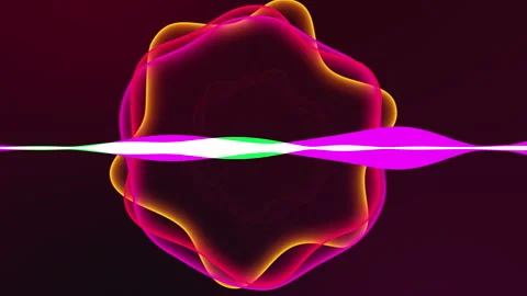 Multicolor Audio Waveform and Circular Visualizer Background Stock Footage 324819941