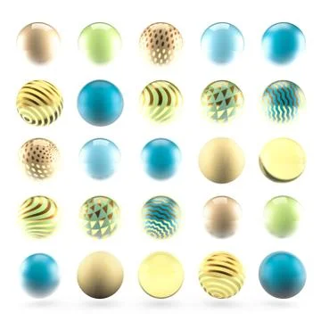 Multicolor background with balls. 3d illustration, 3d rendering. Stock Illustration