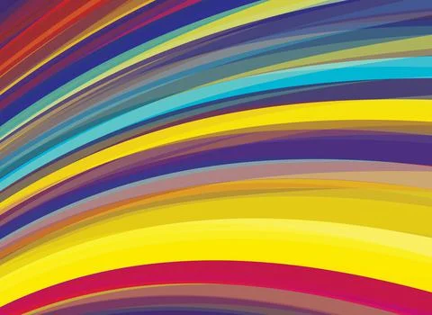 Multicolor background with curved saturated stripes. Colorful pattern Stock Illustration