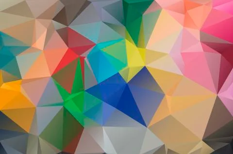 Multicolor background of triangles. Bright color. 스톡 일러스트