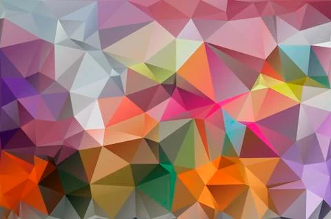 Multicolor background of triangles Bright colors, festive abstract background Stock Illustration