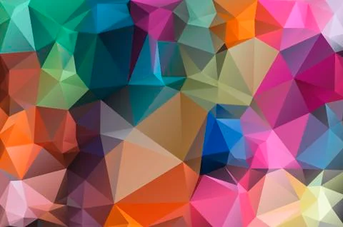 Multicolor background of triangles Bright colors, festive abstract background イラスト素材