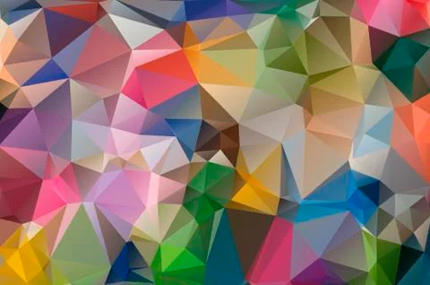 Multicolor background of triangles Bright colors, festive abstract background Stock Illustration